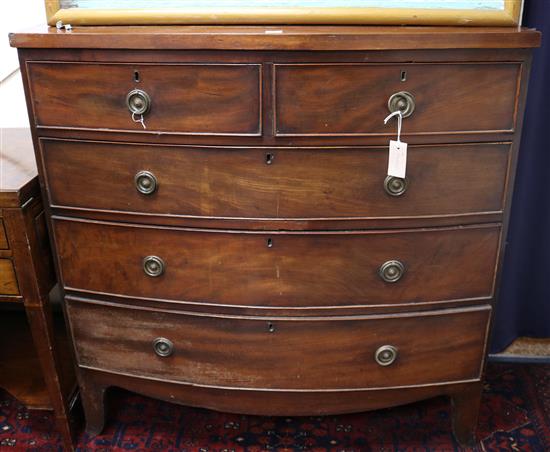 A 19th century mahogany bow-fronted chest of drawers W.103cm